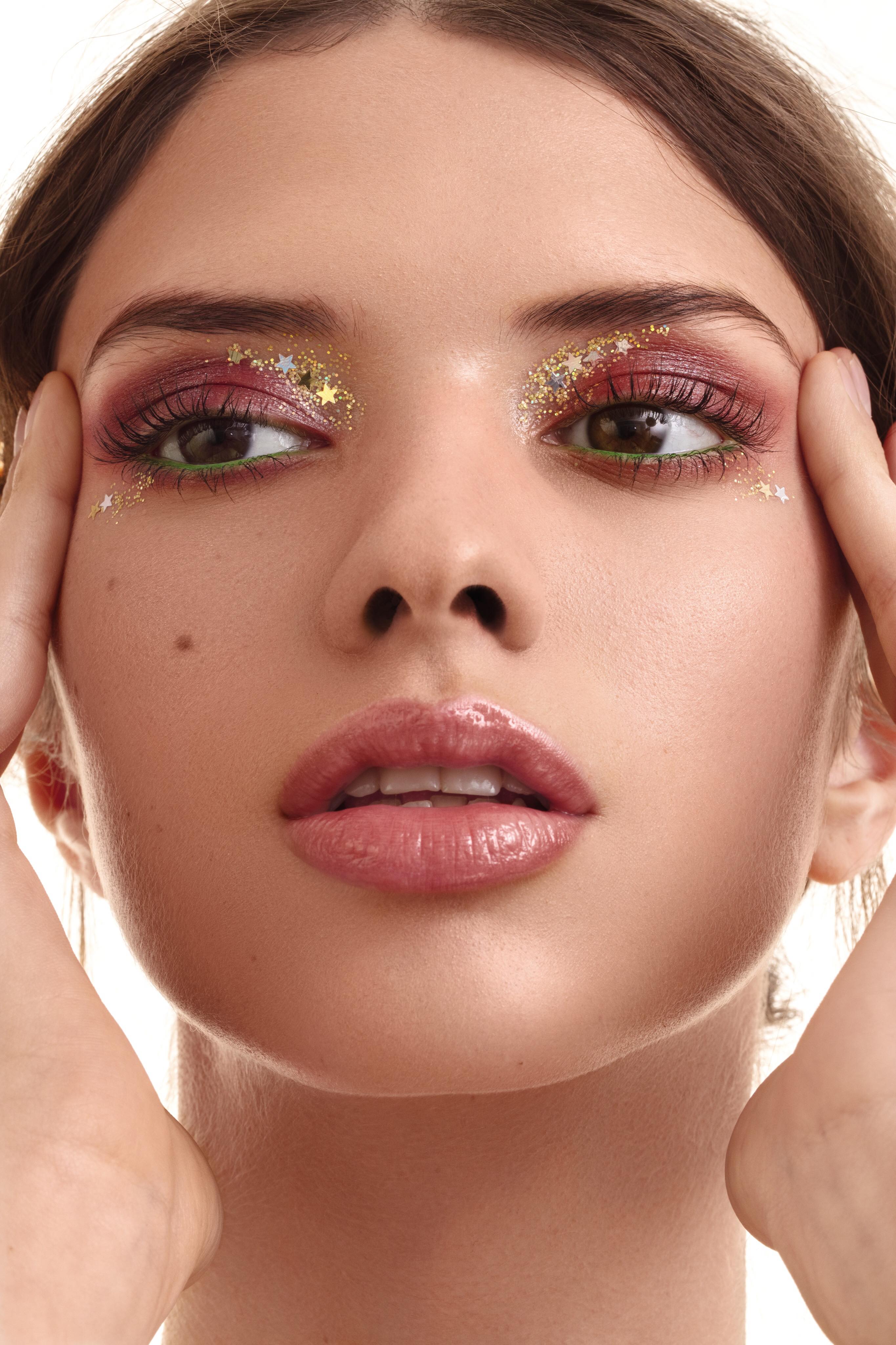 Makeup shoot karin van berkel glitter oogmake-up